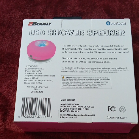 Choice Of 1 2Boom LED Shower Speaker - Picture 5 of 6